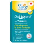 Swiss Natural ChoLessterol with Vegapure | Clinically Proven to Lower LDL Cholesterol & Improves Heart Health | Plant Sterol Esters | 50 Soft Gel Capsules | 650 mg