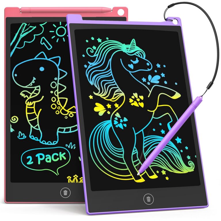 TECJOE 2 Pack LCD Writing Tablet, 10 Inch Colorful Doodle Board for Kids, Electronic Drawing Tablet, Kids Travel Games Activity for Learning, Toy Gifts for 3–6-Year-Old(Pink and...