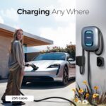 TESSAN Level 2 EV Charger, 48Amp Hardwired Electric Vehicle Equipment for J1772, Borne de Recharge Niveau 2, Smart Charging Station with App Control Wi-Fi & Bluetooth, 25ft Cable