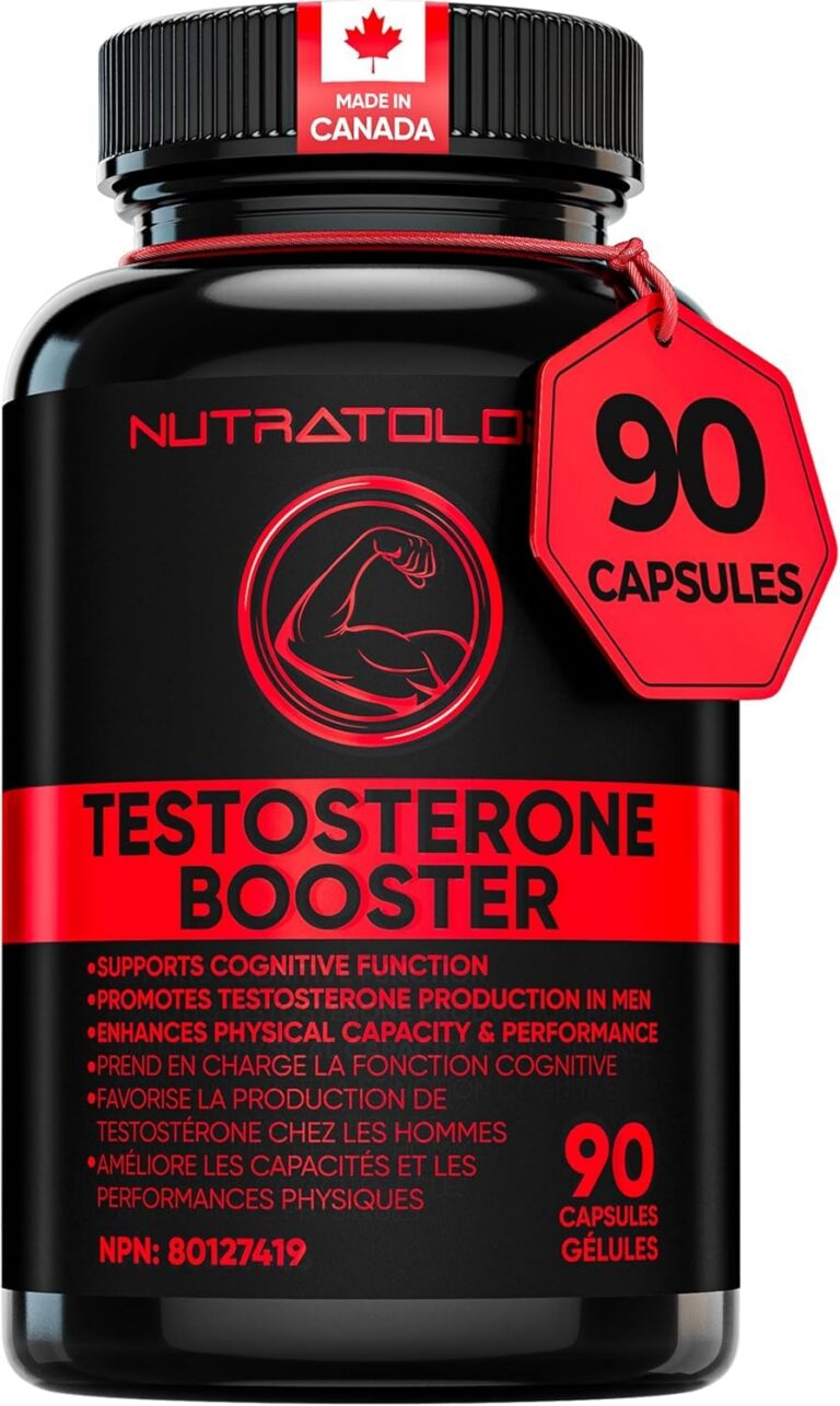 Testosterone Booster for Men | Canadian-Made | Tribulus Terrestris, Tongkat Ali, Maca, Horny Goat Weed, Ginseng, DIM. Enhances Physical Performance & Promotes Testosterone...