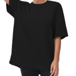 THE GYM PEOPLE Women's Casual Oversized T-Shirts Summer Crewneck Short Sleeve Workout Basic Tee Tops