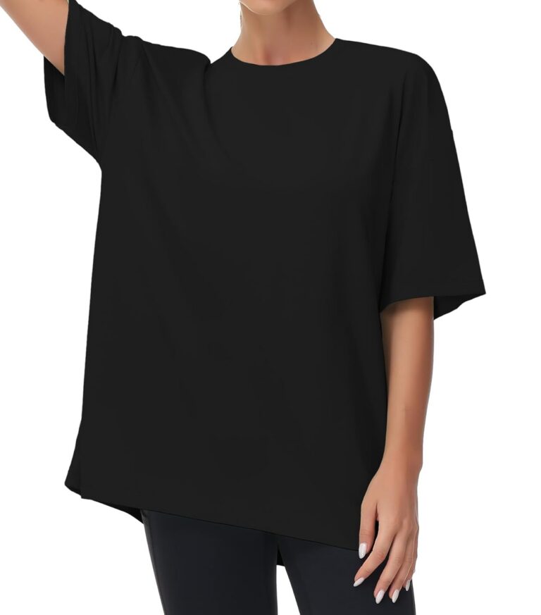 THE GYM PEOPLE Women's Casual Oversized T-Shirts Summer Crewneck Short Sleeve Workout Basic Tee Tops