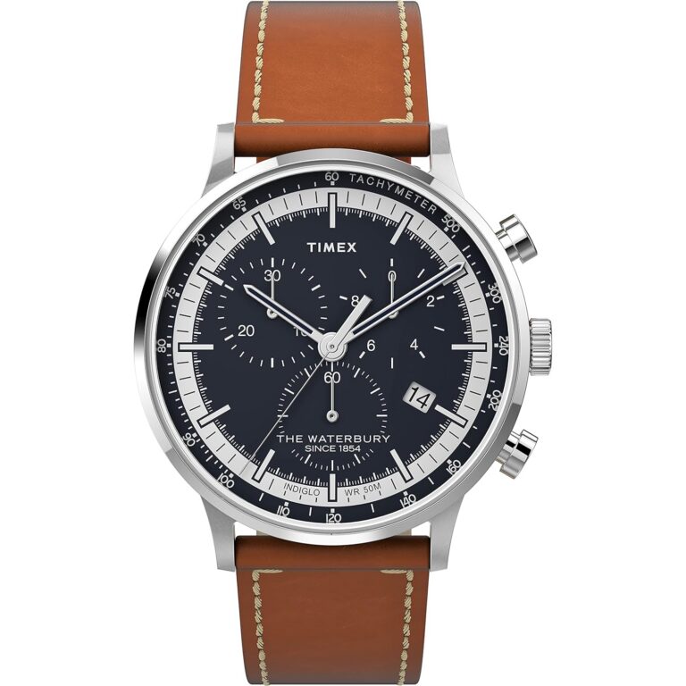 Timex Mens Chronograph Watch Waterbury with Leather Strap