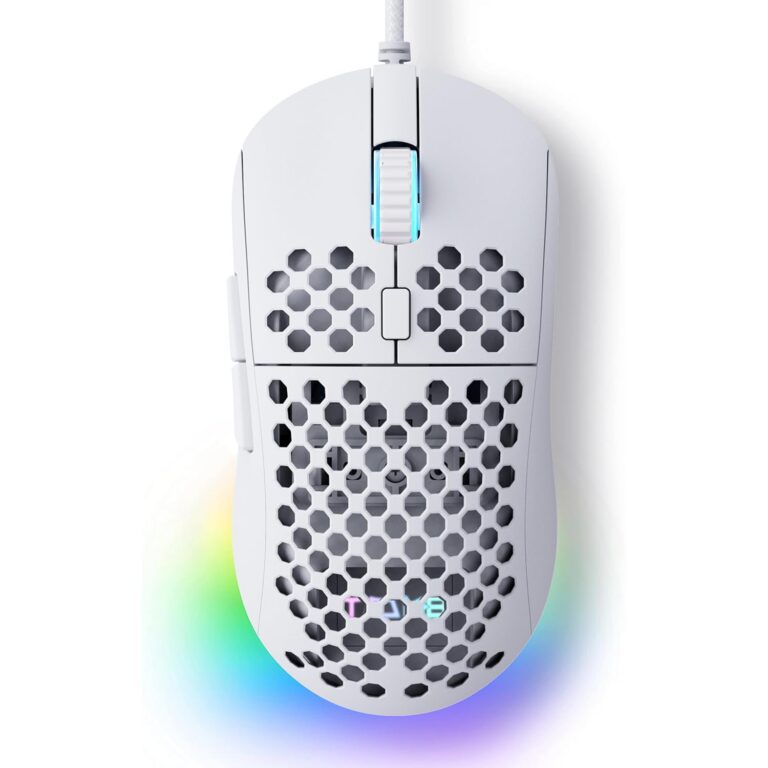 TMKB Falcon M1SE Ultralight Honeycomb Gaming Mouse, High-Precision 12800DPI Optical Sensor, 6 Programmable Buttons, Customizable RGB, Drag-Free Paracord, Ergonomic Wired Gaming...