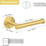 Toilet Paper Holder, Gold Toilet Paper Holder, SUS304 Stainless Steel Toilet Paper Roll Holder, Wall Mounted Toilet Paper Holder Gold,Bathroom Accessory Toilet Roll Holder for...