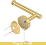 Toilet Paper Holder, Gold Toilet Paper Holder, SUS304 Stainless Steel Toilet Paper Roll Holder, Wall Mounted Toilet Paper Holder Gold,Bathroom Accessory Toilet Roll Holder for...