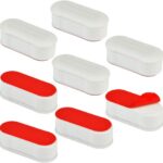 Toilet Seat Bumper Replacement Kit for Bidet with Strong Adhesive, 8 Pcs Topbuti Universal White Toilet Seat Bumpers Pads for Use with Bidets Stick On for Home and Hotel