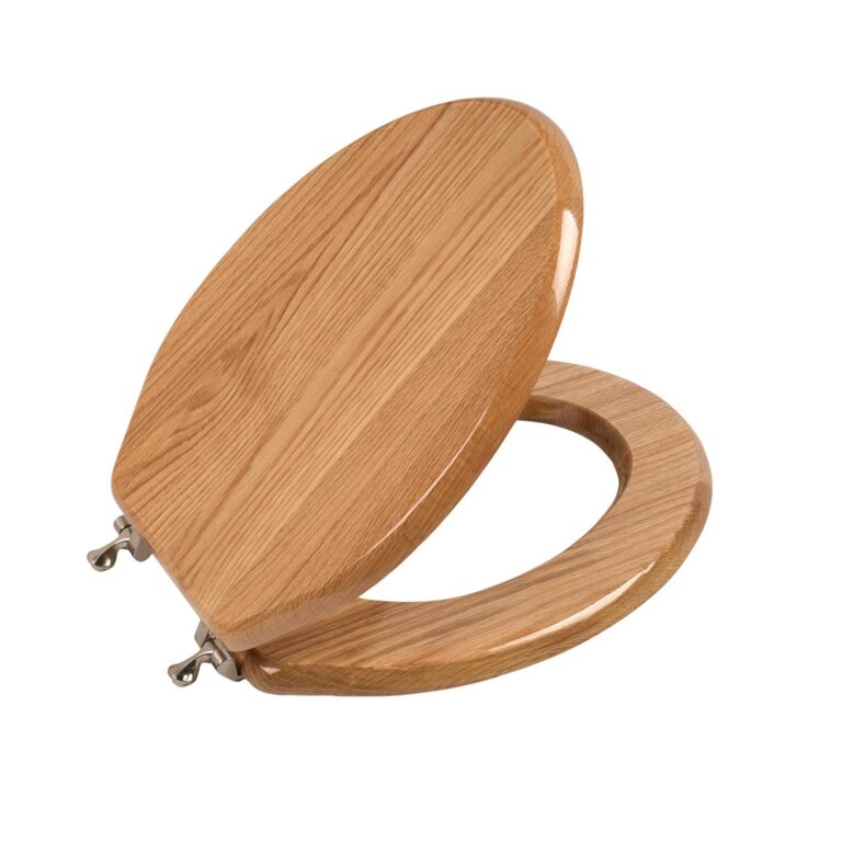Toilet Seat, Oak Wood, Solid Wood, High Gloss Finish, PIKLiDS (Elongated)