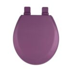 Toilet Seat, Slow Close, Soft Touch, Ultra-Smooth Matte Finish (No Orange-Peel Texture), Premium Moulded Wood, Quick Release, PIKLiDS (Purple, Round)