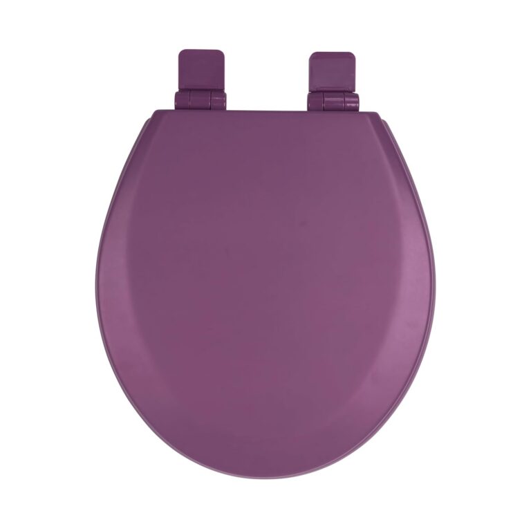 Toilet Seat, Slow Close, Soft Touch, Ultra-Smooth Matte Finish (No Orange-Peel Texture), Premium Moulded Wood, Quick Release, PIKLiDS (Purple, Round)