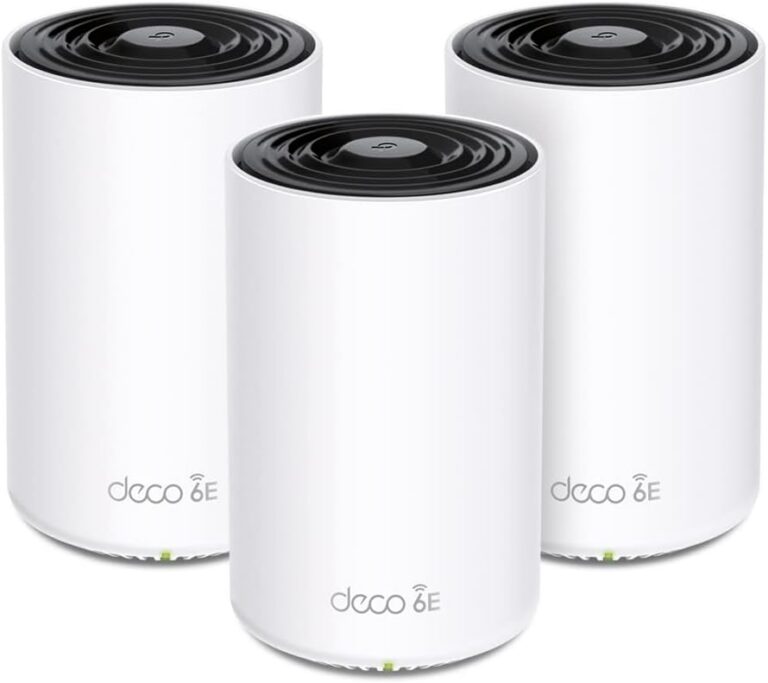 TP-Link Deco AXE5400 Tri-Band WiFi 6E Mesh System (Deco XE75) - Covers up to 7,200 Sq.Ft, Replaces WiFi Router and Extender, AI-Driven Mesh, New 6GHz Band, 3-Pack