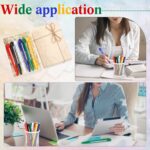 Trandraft 12 Pcs Retractable Pullout Banner Pen Bulk for School Office Ballpoint Pen with Paper Scroll Inside, 6 Colors