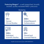 TRU NIAGEN NAD+ Supplement, Natural Health Product - Clinically Proven to Increase NAD - Patented Nicotinamide Riboside Vitamin B3 Cellular Health & Energy Metabolism 120ct -...