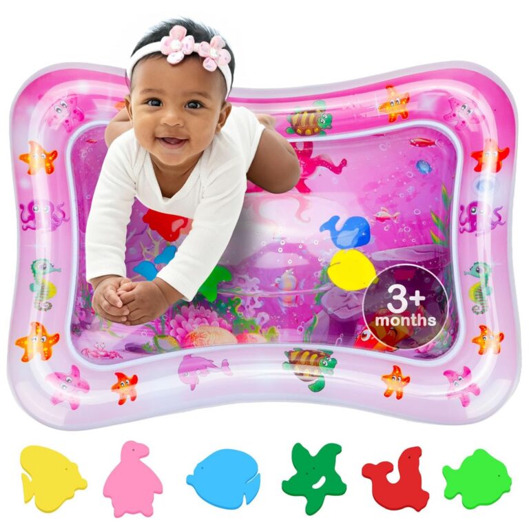 Tummy Time Water Mat – Inflatable Water Play Pad for Babies - Sensory Tummy Time Mat for Floor Play - 100% BPA-Free & Leakproof - Baby, Infants 3-12 Months – Pink - Avec Maman