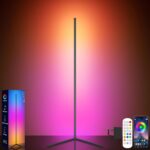 Tyute Corner Lamp, Led Floor Lamp, RGB Ambient Lighting, Smart Modern Floor Lamp with Remote, Color Changing Dimmable Corner Light with Music Sync, Mood Lighting for Bedroom...