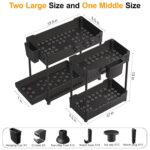 Under Sink Organizer 3 Pack, Bathroom Organizers, 2 Tier Multi-Use kitchen Organizers and Storage with Sliding Drawer, Hang Hooks and Cups, (Black)
