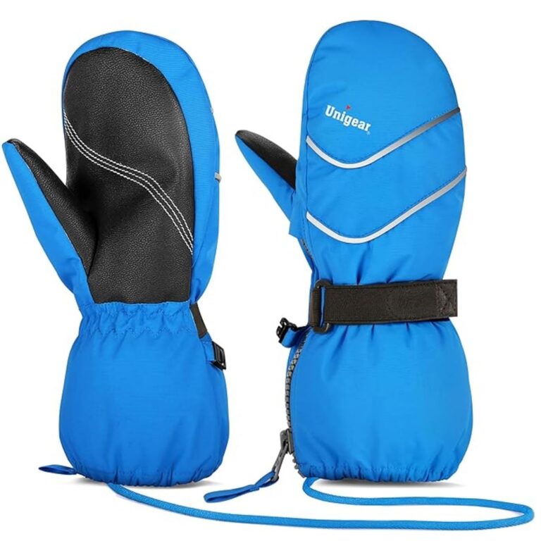 Unigear Kids Mittens Waterproof Winter Snow Ski Mittens with String for Boys Girls