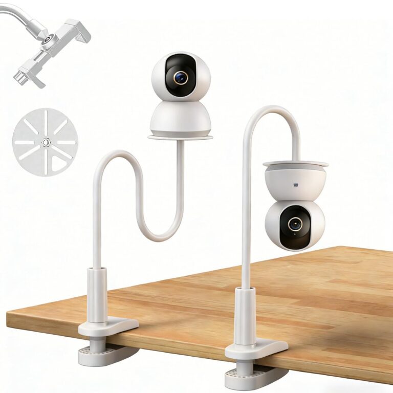 Universal Crib Monitor Mount: Flexible Aluminum Gooseneck & Clip-on Camera Holder Portable Security Shelf for Vtech, Nanit, Hellobaby, Motorola Versatile Nursery Stand （31.5Inch）