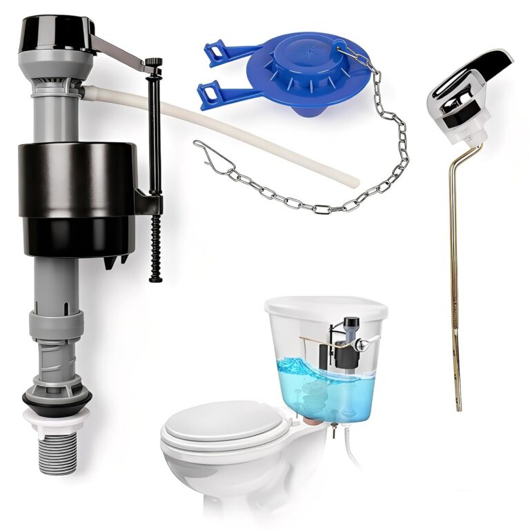 Universal Toilet Flusher Replacement Kit - 2 Inch Low Flow Toilet Flapper, Fill Valve, Handle & Float Repair Kit for Leaking Toilets, Durable Rubber/Metal, Fits Most Standard...