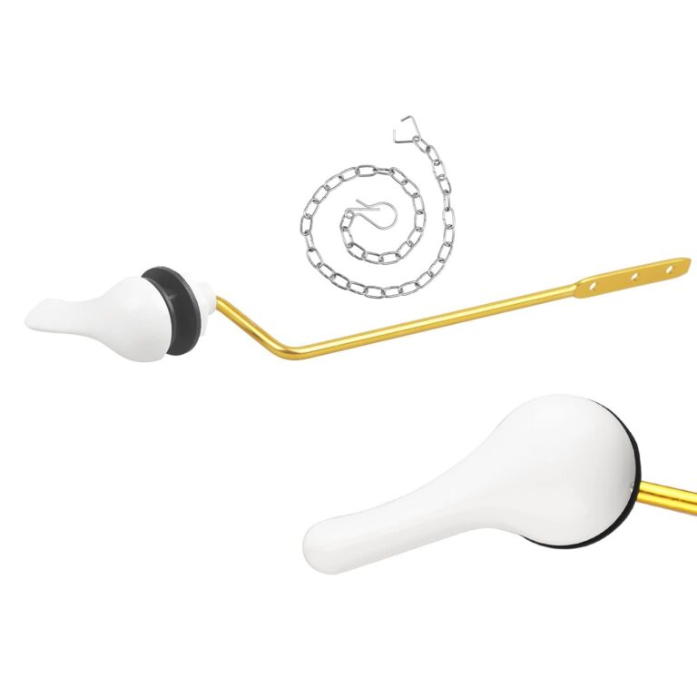 Universal Toilet Handle Replacement Kit, Toilet Flush Handle with Nut Lock and Stainless-Steel Flapper Chain, Side Mount Toilet Flush Lever Fits Most Standard Toilet Tanks, Easy...