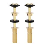 Universal Toilet Tank Bolt Replacement Kit, Heavy Duty Stainless Steel and Brass Plated Toilet Tank Bolts with Long Nuts and Rubber Washers Fits Most Toilets, Rustproof, Easy to...