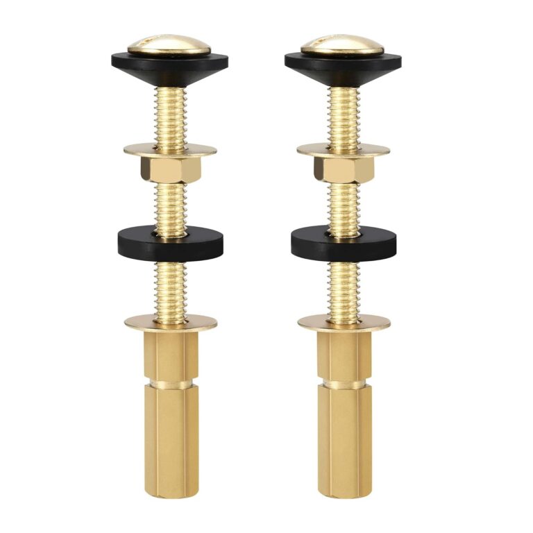 Universal Toilet Tank Bolt Replacement Kit, Heavy Duty Stainless Steel and Brass Plated Toilet Tank Bolts with Long Nuts and Rubber Washers Fits Most Toilets, Rustproof, Easy to...