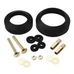 Universal Toilet Tank to Bowl Bolt & Gasket Replacement Kit Tank Repair Kit Includes 2" & 3" Rubber Seal Gaskets, Extra-Long Brass Plated Bolts, Washers, Nuts, Fits Most 2-Piece...
