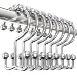 Utopia Bedding Shower Curtain Hooks Rings 12 Pack, Rust Resistant Double Roller Glide Shower Hooks for Bathroom, Shower Rods and Curtains, Nickel