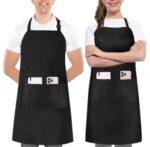 Utopia Kitchen Adjustable Bib Apron (2-Pack) Water Oil Resistant Chef Cooking Kitchen Aprons with Pockets for Men Women