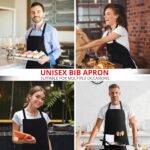 Utopia Kitchen Adjustable Bib Apron (2-Pack) Water Oil Resistant Chef Cooking Kitchen Aprons with Pockets for Men Women