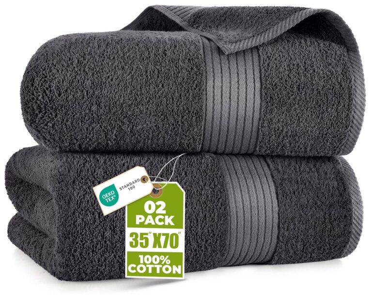 Utopia Towels - Premium Jumbo Bath Sheet 2 Pack - 100% Cotton Highly Absorbent and Quick Dry Extra Large Bath Towel - Super Soft Hotel Quality Towel (35 x 70 inches, Grey)