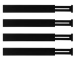 Utoplike 4 pcs Bamboo Kitchen Drawer Dividers,Adjustable Black Drawer Organizers,Spring Loaded,Works in Kitchen,Dresser,Bathroom,Bedroom,Drawer,Desk
