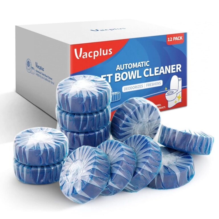 Vacplus Toilet Bowl Cleaners - 12 PACK, Ultra-Clean Toilet Cleaners for Deodorizing & Descaling, Long-Lasting Blue Toilet Bowl Cleaner Tablets with Sustained-Release Technology...