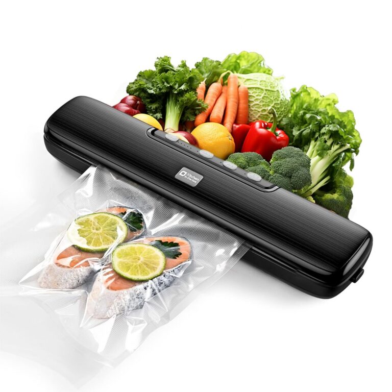 Vacuum Sealer Machine, Kitchen in the Box Campact Food Sealer,Dry/Moist Food Modes&5 Sealing Temperature Settigs, One-touch Sealer Machine with External Vacuum System, 15pcs...