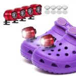 Vagocom 4Pcs Headlights for Croc Shoes, LED Torch Light Charms Accessories for Adults and Kids, 3 Modes Small Flashlight Headlamp Attachment for Hiking,Camping,Dog Walking