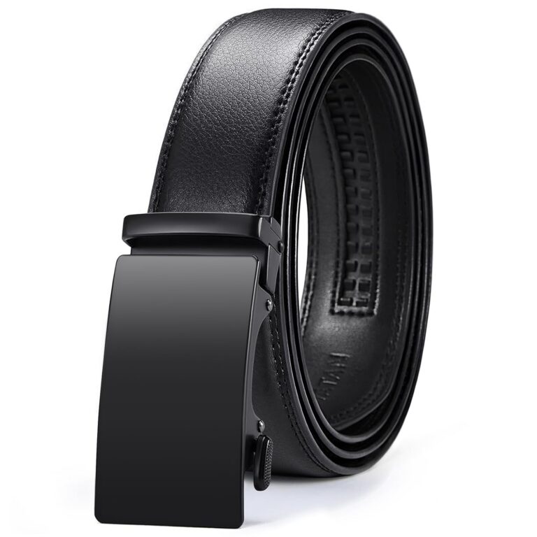 VATAN Men's Belt Leather Ratchet Belt for Men Dress Casual Every Day with Adjustable Buckle, Trim to Fit
