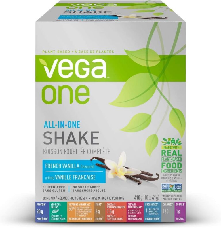 Vega All-in-One Vegan Protein Powder French Vanilla (10 Sachets) Superfood Ingredients, Vitamins For Immunity Support, Keto Friendly, Pea Protein For Women & Men, 10x41g...