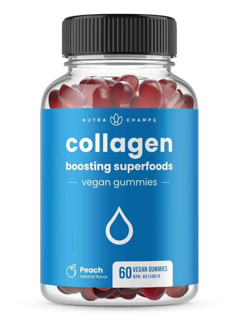 Vegan Collagen Boosting Gummies for Women & Men – Collagen Supplement with Vitamins A, C & E – Delicious Vitamins For Hair, Skin, Nail & Joint Support