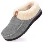 VeraCosy Women's Moccasin Slippers Warm Comfy Wool-felt Memory Foam Indoor House Shoes