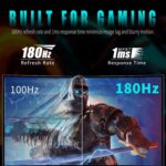 Viewedge 27 Inch Curved Gaming Monitor 180Hz 1ms with Speakers FHD 1080P Computer Monitor FreeSync|1800R|110% sRGB|HDR|Low Blue Light|HDMI DP Ports|Wall Mount