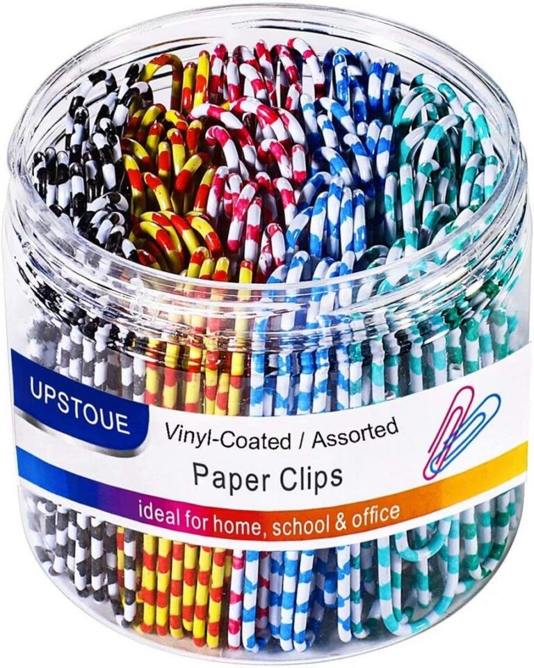 Vinaco Paper Clips, Medium and Jumbo Paper Clips, Durable and Rustproof, Coated Large Paperclips Great for Office School Document Organizing (Multicolored)