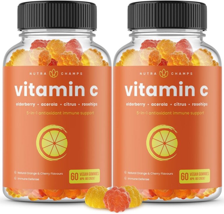 Vitamin C Gummies for Kids & Adults | 5-in-1 Immune Support Supplement with Elderberry, Rosehips, Citrus Bioflavonoids & Acerola Cherry | VIT C Immune Gummy | 120 Vitamin C...
