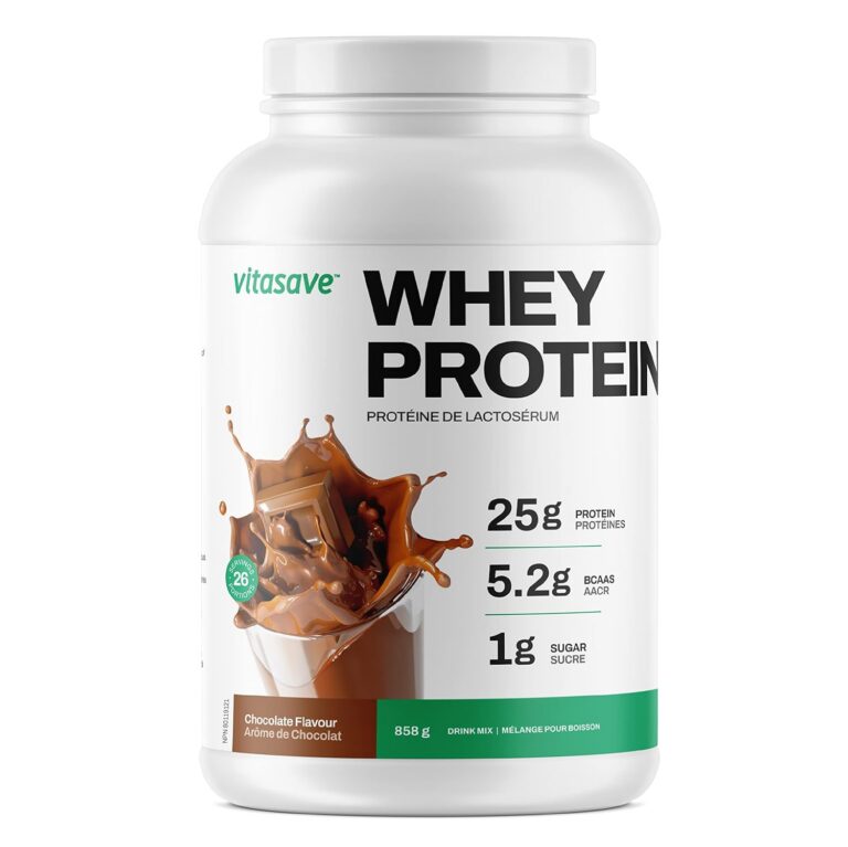 Vitasave Chocolate Whey Protein Powder – 100% Grass-Fed, 25g Protein per Serving – Whey Isolate & Concentrate for Muscle Growth, Recovery & Energy – Gluten-Free, Keto – 858g Tub...