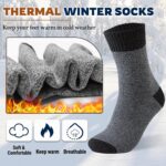 VoJoPi Mens Thermal Socks, 5 Pairs Warm Wool Winter Cozy Cushioned Thick Boot Socks For Hiking Walking Work Casual, Size 7-12