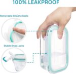 Vtopmart 8 Pack Glass Container Food Storage, Glass Meal Prep Containers with Lids, Airtight Lunch Boxes with Leak Proof Locking Lids, for Microwave, Oven, Freezer and...