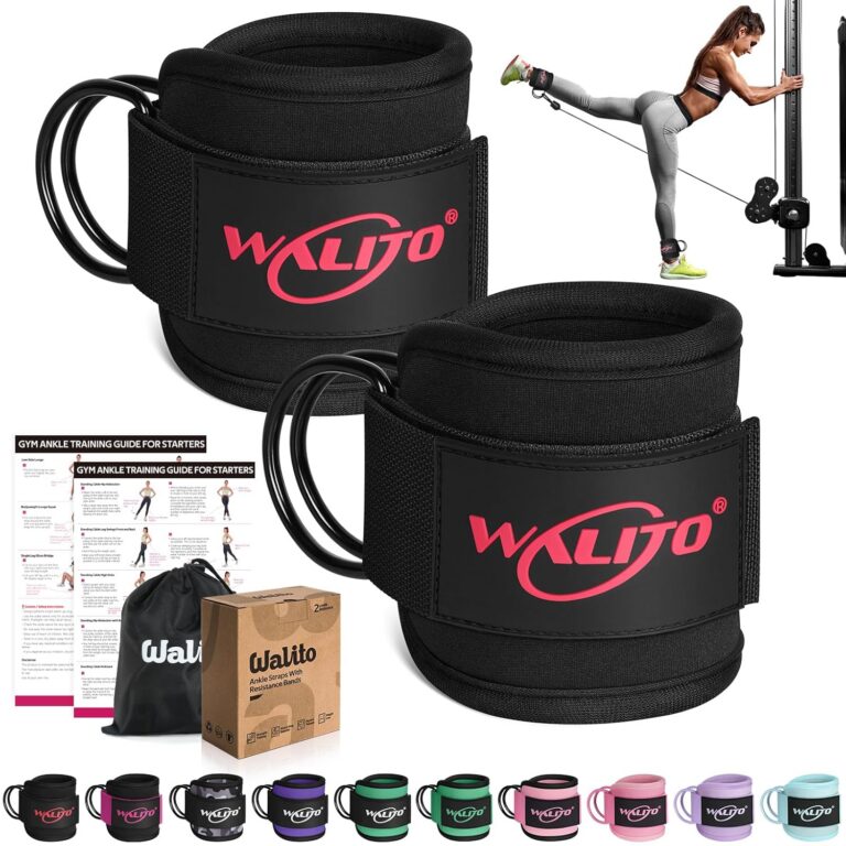 WALITO Gym Ankle Straps for Cable Machines Women & Men - Glute Kickback Ankle Cuff, Adjustable Cable Machine Accessories for Leg Extensions, Hip Abductors & Lower Body Workouts