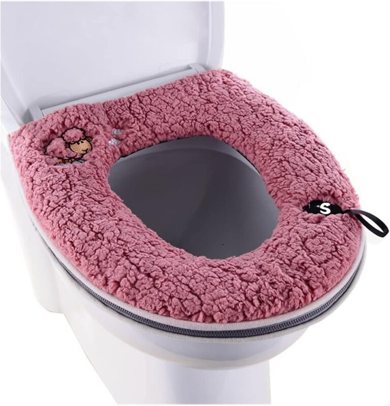 Warm Plush Washable Thicken Toilet Seat Cover Pads Mat with Handle and Zipper