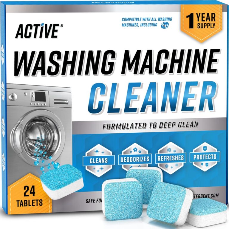 Washing Machine Cleaner 24 Tablets - Deep Cleaning Descaler Pods For HE Front Loader & Top Load Washer, Septic Safe Eco-Friendly Deodorizer, Clean Inside Drum And Laundry Tub...