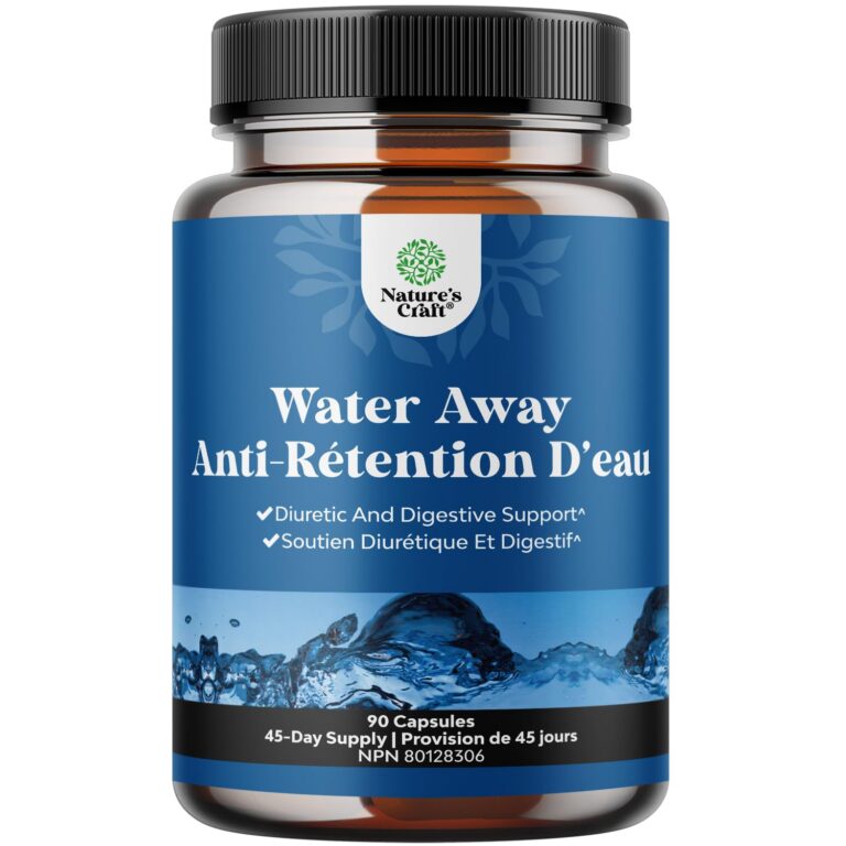 Water Away Herbal Diuretic Pills High Strength - Fluid Retention Supplement with Dandelion Leaf Extract & Green Tea for Bloating Relief Women & Men - Capsules for Leg & Feet...