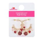 Way to Celebrate Valentine's Day Charm Hoop Earrings, 1 Pair